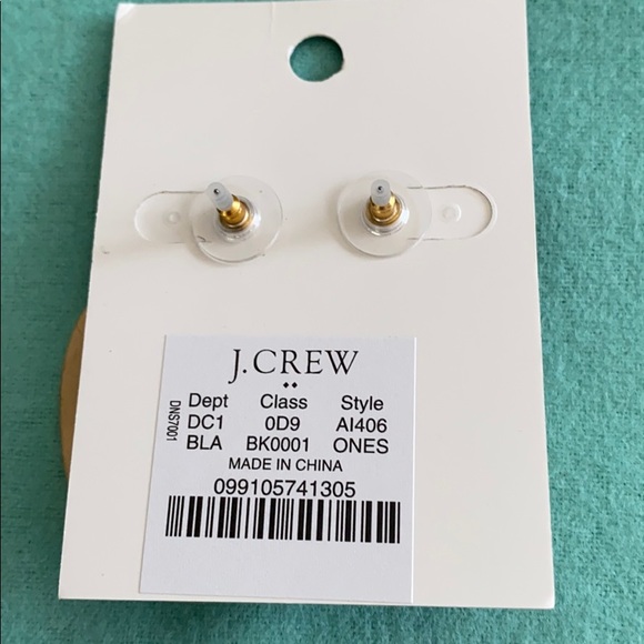 LAST PAIR:J. Crew Black beaded heart drop earrings - Picture 3 of 3